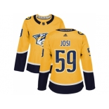 Women Adidas Nashville Predators #59 Roman Josi Yellow Home Authentic Stitched NHL Jersey