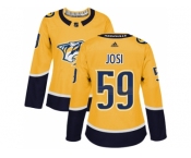 Women Adidas Nashville Predators #59 Roman Josi Yellow Home Authentic Stitched NHL Jersey