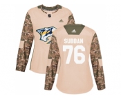 Women Adidas Nashville Predators #76 P.K Subban Camo Authentic 2017 Veterans Day Stitched NHL Jersey