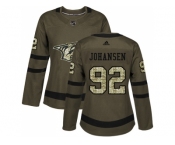 Women Adidas Nashville Predators #92 Ryan Johansen Green Salute to Service Stitched NHL Jersey