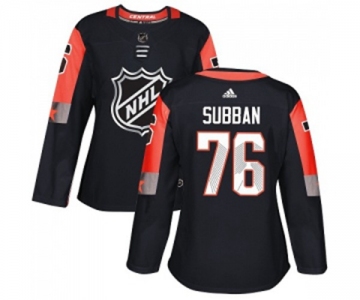 Women's Adidas Nashville Predators #76 P.K Subban Authentic Black 2018 All-Star Central Division NHL Jersey