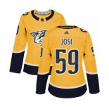 Women's Nashville Predators #59 Roman Josi Authentic Gold Home Hockey Jersey