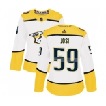 Women's Nashville Predators #59 Roman Josi Authentic White Away Hockey Jersey