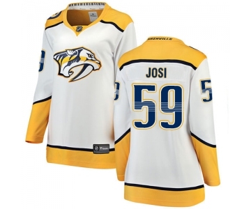 Women's Nashville Predators #59 Roman Josi Fanatics Branded White Away Breakaway Hockey Jersey