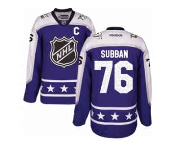 Women's Reebok Nashville Predators #76 P.K Subban Authentic Purple Central Division 2017 All-Star NHL Jersey