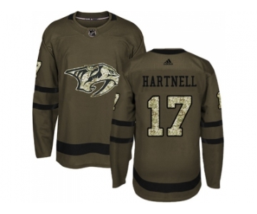 Youth Adidas Nashville Predators #17 Scott Hartnell Green Salute to Service Stitched NHL Jersey