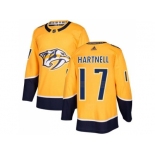 Youth Adidas Nashville Predators #17 Scott Hartnell Yellow Home Authentic Stitched NHL Jersey