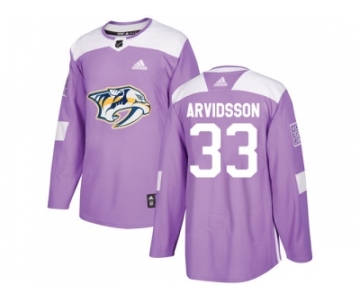 Youth Adidas Nashville Predators #33 Viktor Arvidsson Purple Authentic Fights Cancer Stitched NHL Jersey