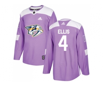 Youth Adidas Nashville Predators #4 Ryan Ellis Purple Authentic Fights Cancer Stitched NHL Jersey