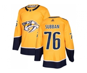 Youth Adidas Nashville Predators #76 P.K Subban Yellow Home Authentic Stitched NHL Jersey