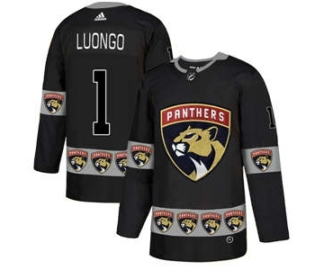 Florida Panthers #1 Roberto Luongo Black Team Logos Fashion Jersey