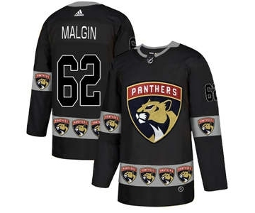 Florida Panthers #62 Denis Malgin Black Team Logos Fashion Jersey