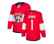 Men Adidas Florida Panthers #1 Roberto Luongo Red Home Authentic Stitched NHL Jersey