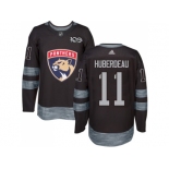 Men Adidas Florida Panthers #11 Jonathan Huberdeau Black 1917-2017 100th Anniversary Stitched NHL Jersey