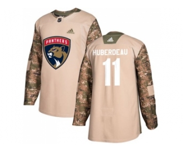 Men Adidas Florida Panthers #11 Jonathan Huberdeau Camo Authentic 2017 Veterans Day Stitched NHL Jersey