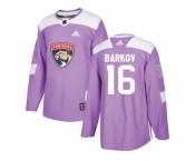 Men Adidas Florida Panthers #16 Aleksander Barkov Purple Authentic Fights Cancer Stitched NHL Jersey