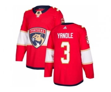 Men Adidas Florida Panthers #3 Keith Yandle Red Home Authentic Stitched NHL Jersey