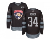 Men Adidas Florida Panthers #34 James Reimer Black 1917-2017 100th Anniversary Stitched NHL Jersey