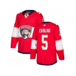 Men Adidas Florida Panthers #5 Aaron Ekblad Red Home Authentic Stitched NHL Jersey