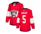 Men Adidas Florida Panthers #5 Aaron Ekblad Red Home Authentic Stitched NHL Jersey