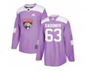 Men Adidas Florida Panthers #63 Evgenii Dadonov Purple Authentic Fights Cancer Stitched NHL Jersey