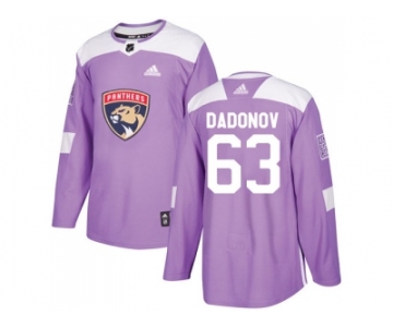 Men Adidas Florida Panthers #63 Evgenii Dadonov Purple Authentic Fights Cancer Stitched NHL Jersey