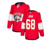 Men Adidas Florida Panthers #68 Jaromir Jagr Red Home Authentic Stitched NHL Jersey