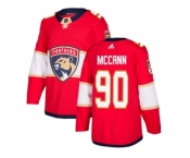 Men Adidas Florida Panthers #90 Jared McCann Red Home Authentic Stitched NHL Jersey