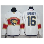 Men Florida Panthers #16 Aleksander Barkov White Road Stitched NHL Jersey