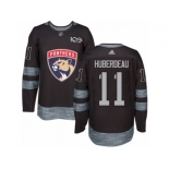 Men's Adidas Florida Panthers #11 Jonathan Huberdeau Authentic Black 1917-2017 100th Anniversary NHL Jersey