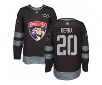 Men's Adidas Florida Panthers #20 Reto Berra Authentic Black 1917-2017 100th Anniversary NHL Jersey