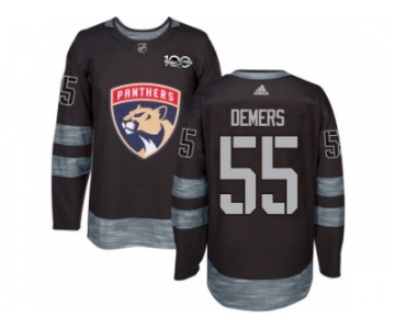 Men's Adidas Florida Panthers #55 Jason Demers Authentic Black 1917-2017 100th Anniversary NHL Jersey