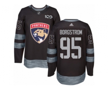 Men's Adidas Florida Panthers #95 Henrik Borgstrom Authentic Black 1917-2017 100th Anniversary NHL Jersey