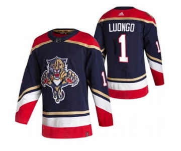 Men's Florida Panthers #1 Roberto Luongo Black 2020-21 Reverse Retro Alternate Hockey Jersey