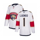 Men's Florida Panthers #1 Roberto Luongo White Road Stitched Hockey Jersey