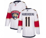 Men's Florida Panthers #11 Jonathan Huberdeau White Road Stitched Hockey Jersey