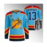 Men's Florida Panthers #13 Sam Reinhart Blue 2023 Stanley Cup Final Reverse Retro Stitched Jersey