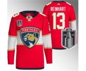 Men's Florida Panthers #13 Sam Reinhart Red 2023 Stanley Cup Final Stitched Jersey