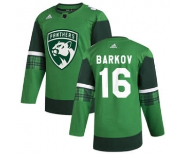 Men's Florida Panthers #16 Aleksander Barkov 2020 St. Patrick's Day Stitched Hockey Jersey Green