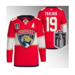 Men's Florida Panthers #19 Matthew Tkachuk Red 2023 Stanley Cup Final Stitched Jerse