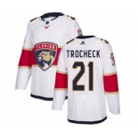 Men's Florida Panthers #21 Vincent Trocheck White Road Stitched Hockey Jersey