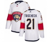 Men's Florida Panthers #21 Vincent Trocheck White Road Stitched Hockey Jersey