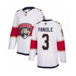 Men's Florida Panthers #3 Keith Yandle White Road Stitched Hockey Jersey