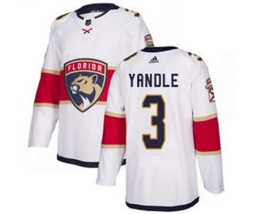 Men's Florida Panthers #3 Keith Yandle White Road Stitched Hockey Jersey