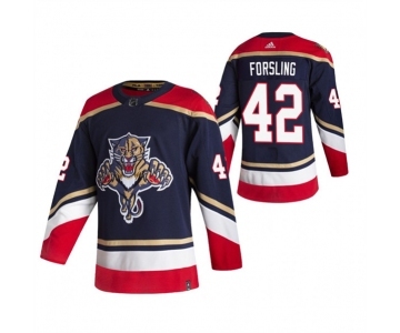 Men's Florida Panthers #42 Gustav Forsling Navy Stitched Jersey