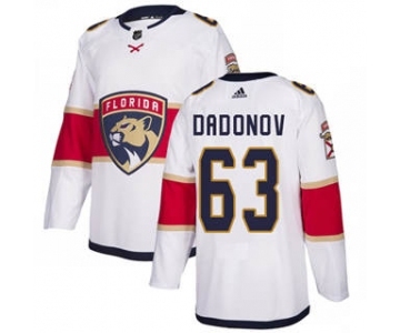 Men's Florida Panthers #63 Evgenii Dadonov White Road Stitched Hockey Jersey