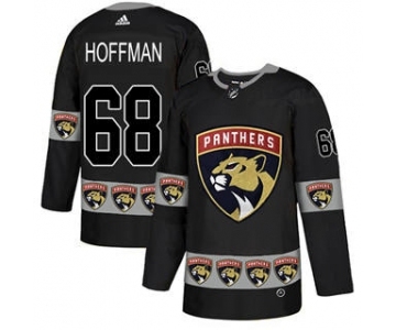 Men's Florida Panthers #68 Mike Hoffman Black Team Logo Fashion Stitched Hockey Jersey