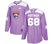 Men's Florida Panthers #68 Mike Hoffman Purple Fights Cancer Stitched Hockey Jersey