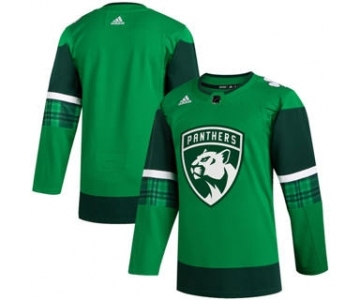 Men's Florida Panthers Blank 2020 St. Patrick's Day Stitched Hockey Jersey Green