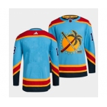 Men's Florida Panthers Blank Blue 2022 Reverse Retro Stitched Jersey